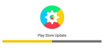 App update in progress with a progress bar on the Play Store update screen